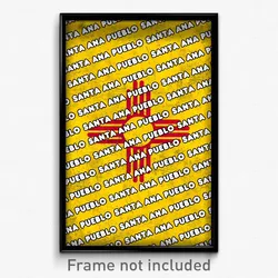 Santa Ana Pueblo New Mexico Poster (NM City Souvenir 11x17 Town Print)