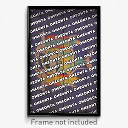 Oneonta New York Poster (NY City Souvenir 11x17 Town Print)