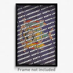 North Lindenhurst New York Poster (NY City Souvenir 11x17 Town Print)