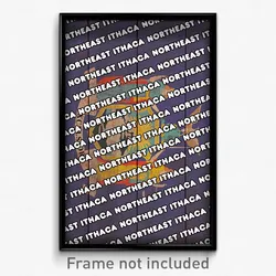 Northeast Ithaca New York Poster (NY City Souvenir 11x17 Town Print)