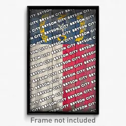 Bryson City North Carolina Poster (NC City Souvenir 11x17 Town Print)