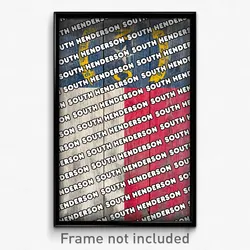 South Henderson North Carolina Poster (NC City Souvenir 11x17 Town Print)