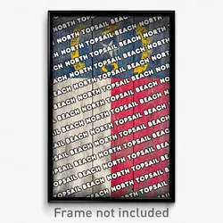 North Topsail Beach North Carolina Poster (NC City Souvenir 11x17 Town Print)