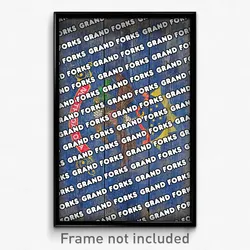 Grand Forks North Dakota Poster (ND City Souvenir 11x17 Town Print)