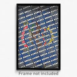 Green Acres North Dakota Poster (ND City Souvenir 11x17 Town Print)