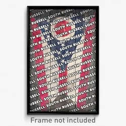 South Russell Ohio Poster (OH City Souvenir 11x17 Town Print)