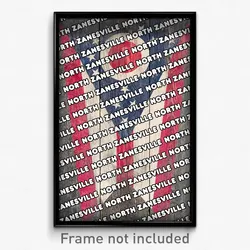 North Zanesville Ohio Poster (OH City Souvenir 11x17 Town Print)