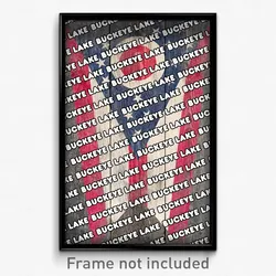 Buckeye Lake Ohio Poster (OH City Souvenir 11x17 Town Print)