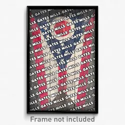 Gates Mills Ohio Poster (OH City Souvenir 11x17 Town Print)