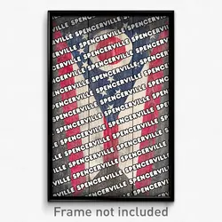 Spencerville Ohio Poster (OH City Souvenir 11x17 Town Print)