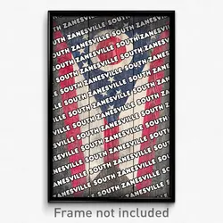 South Zanesville Ohio Poster (OH City Souvenir 11x17 Town Print)