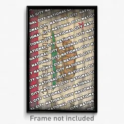 National City California Poster (CA City Souvenir 11x17 Town Print)