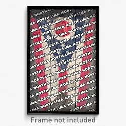 North Lima Ohio Poster (OH City Souvenir 11x17 Town Print)