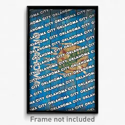 Oklahoma City Oklahoma Poster (OK City Souvenir 11x17 Town Print)