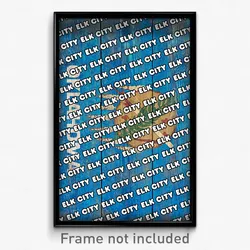 Elk City Oklahoma Poster (OK City Souvenir 11x17 Town Print)