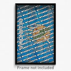 Wyandotte Oklahoma Poster (OK City Souvenir 11x17 Town Print)