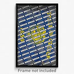 Green Oregon Poster (OR City Souvenir 11x17 Town Print)