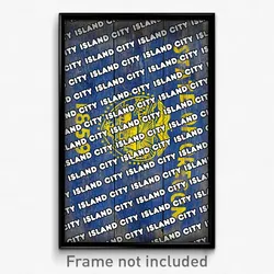 Island City Oregon Poster (OR City Souvenir 11x17 Town Print)