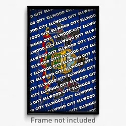 Ellwood City Pennsylvania Poster (PA City Souvenir 11x17 Town Print)