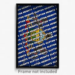 Clifton Heights Pennsylvania Poster (PA City Souvenir 11x17 Town Print)