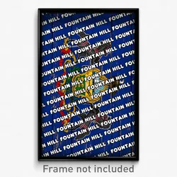 Fountain Hill Pennsylvania Poster (PA City Souvenir 11x17 Town Print)