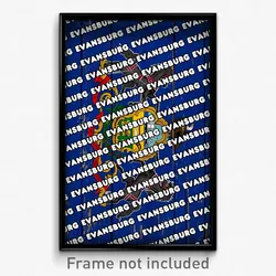 Evansburg Pennsylvania Poster (PA City Souvenir 11x17 Town Print)