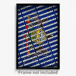 Southwest Greensburg Pennsylvania Poster (PA City Souvenir 11x17 Town Print)