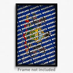 Woodland Heights Pennsylvania Poster (PA City Souvenir 11x17 Town Print)