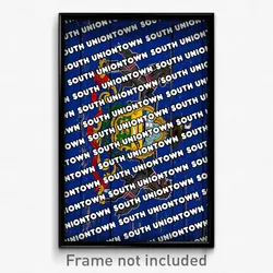South Uniontown Pennsylvania Poster (PA City Souvenir 11x17 Town Print)