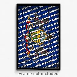 West Brownsville Pennsylvania Poster (PA City Souvenir 11x17 Town Print)