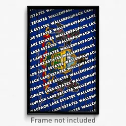 Wallenpaupack Lake Estates Pennsylvania Poster (PA City Souvenir Town Print)