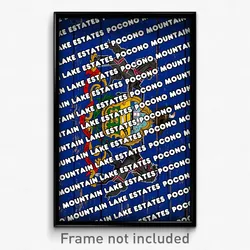 Pocono Mountain Lake Estates Pennsylvania Poster (PA City Souvenir Town Print)