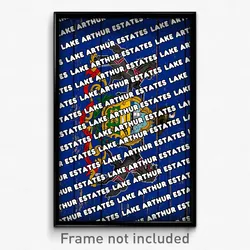 Lake Arthur Estates Pennsylvania Poster (PA City Souvenir 11x17 Town Print)