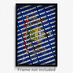 West Waynesburg Pennsylvania Poster (PA City Souvenir 11x17 Town Print)