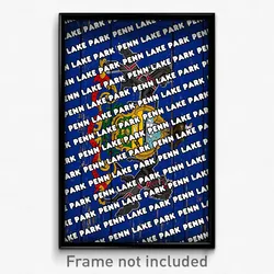 Penn Lake Park Pennsylvania Poster (PA City Souvenir 11x17 Town Print)