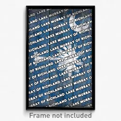 Lake Murray of Richland South Carolina Poster (SC City Souvenir Town Print)