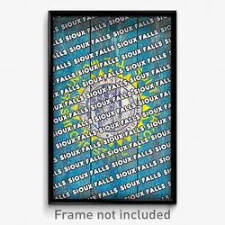 Sioux Falls South Dakota Poster (SD City Souvenir 11x17 Town Print)