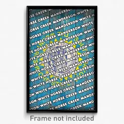 Manderson-White Horse Creek South Dakota Poster (SD City Souvenir Town Print)
