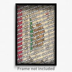 San Diego Country Estates California Poster (CA City Souvenir 11x17 Town Print)