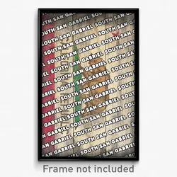 South San Gabriel California Poster (CA City Souvenir 11x17 Town Print)
