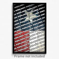 Highlands Texas Poster (TX City Souvenir 11x17 Town Print)