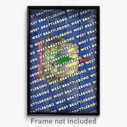 West Brattleboro Vermont Poster (VT City Souvenir 11x17 Town Print)
