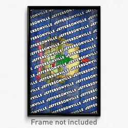 Jeffersonville Vermont Poster (VT City Souvenir 11x17 Town Print)