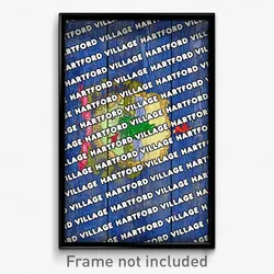 Hartford Village Vermont Poster (VT City Souvenir 11x17 Town Print)