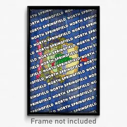 North Springfield Vermont Poster (VT City Souvenir 11x17 Town Print)