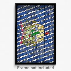 North Clarendon Vermont Poster (VT City Souvenir 11x17 Town Print)