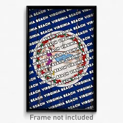 Virginia Beach Virginia Poster (VA City Souvenir 11x17 Town Print)