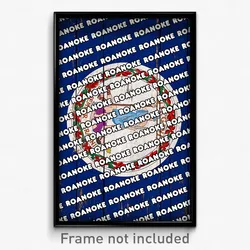 Roanoke Virginia Poster (VA City Souvenir 11x17 Town Print)