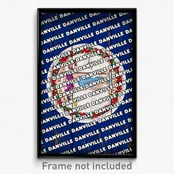 Danville Virginia Poster (VA City Souvenir 11x17 Town Print)