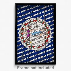 Fairfax Virginia Poster (VA City Souvenir 11x17 Town Print)